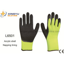 Acrylic Shell Napping Lining Latex Coated Crinkle Finish Safety Work Glove (L6501)